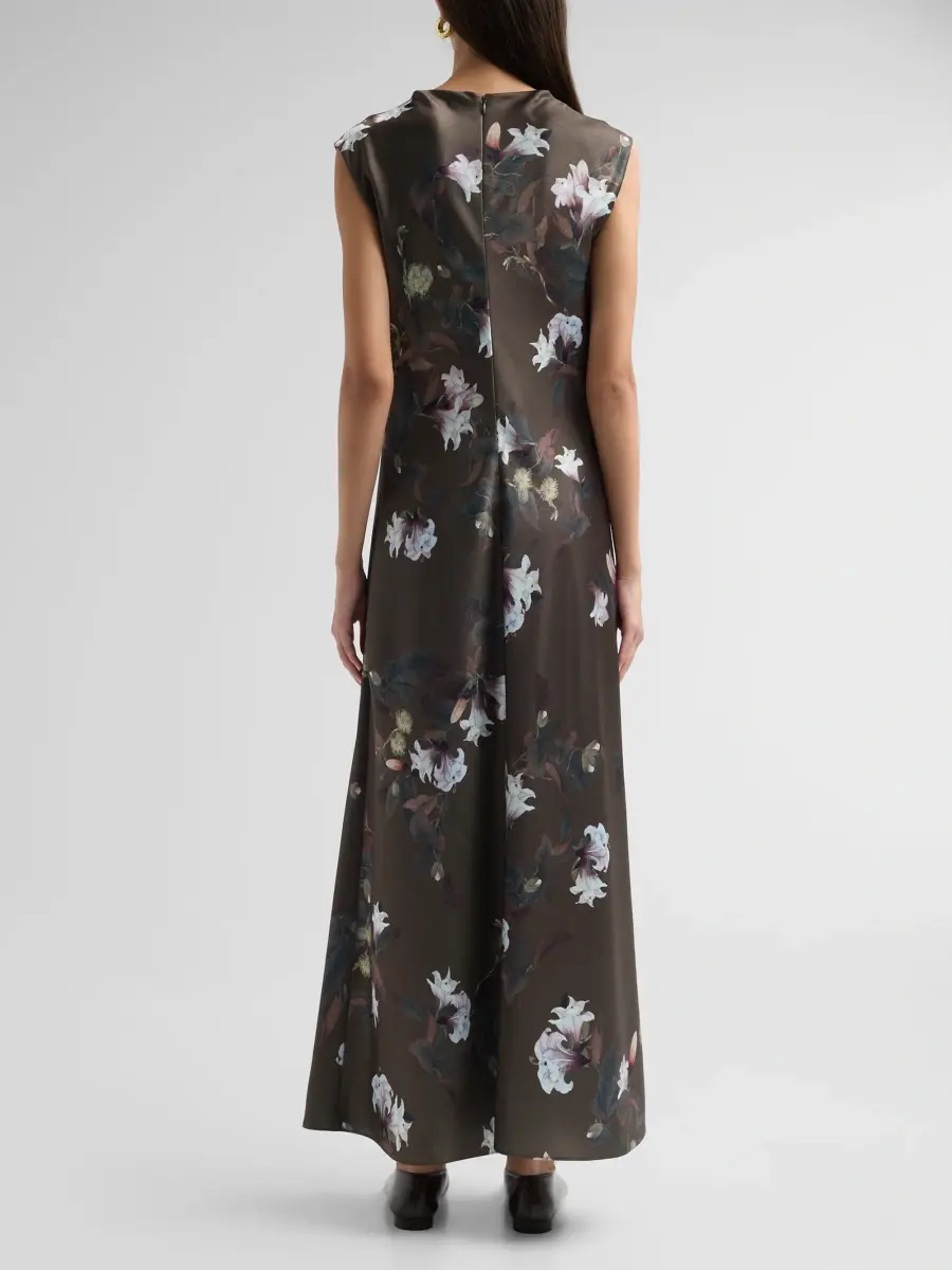 Vince Women's Lily Vine Drapeneck Maxi Dress | Thumbnail 3 Vince Women's Lily Vine Drapeneck Maxi Dress | Thumbnail 3