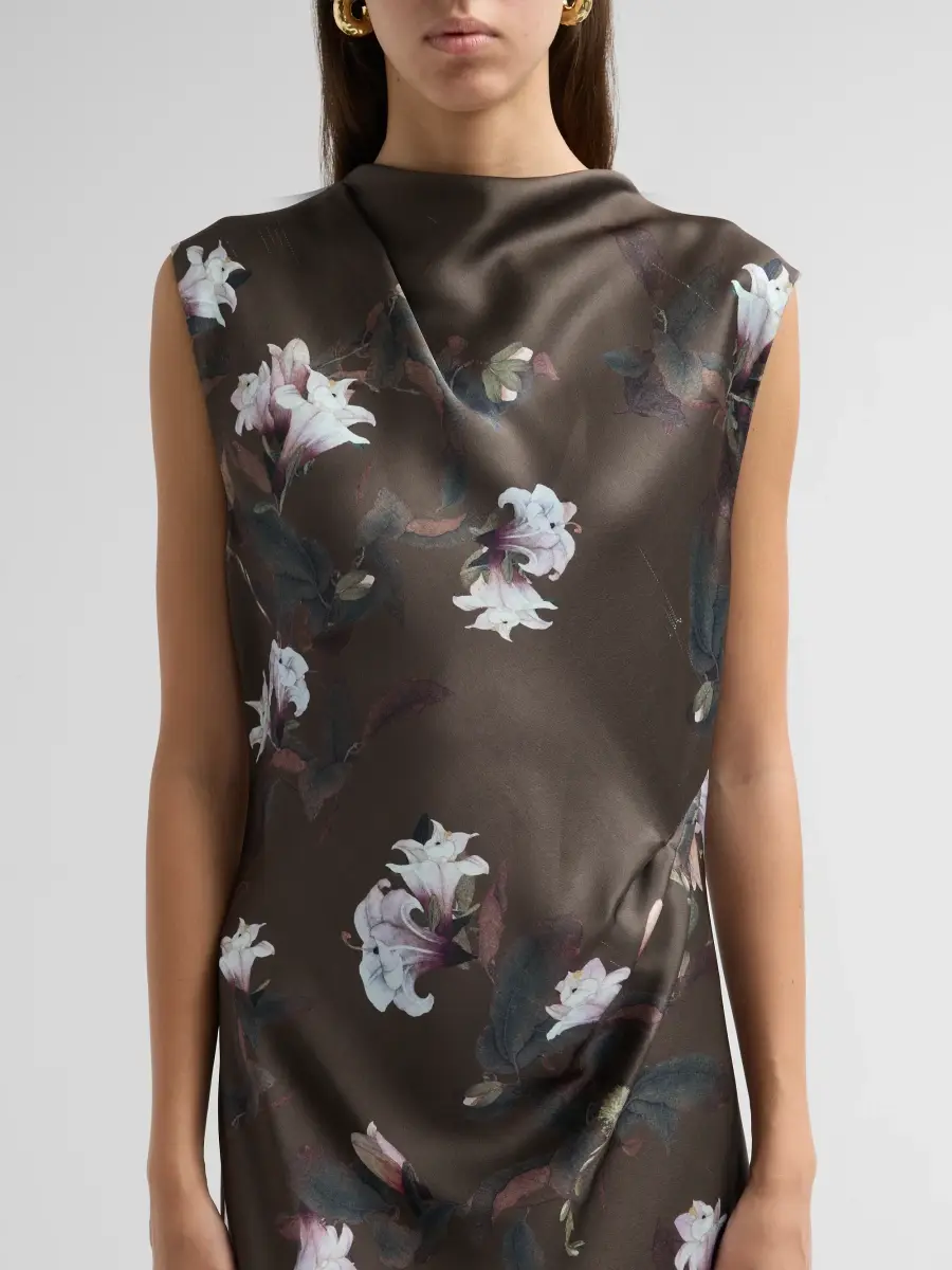 Vince Women's Lily Vine Drapeneck Maxi Dress | Thumbnail 5 Vince Women's Lily Vine Drapeneck Maxi Dress | Thumbnail 5