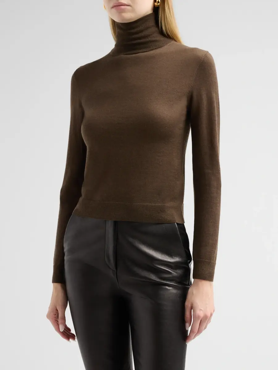Vince Women's Turtleneck Cashmere-Silk Sweater | Thumbnail 4 Vince Women's Turtleneck Cashmere-Silk Sweater | Thumbnail 4