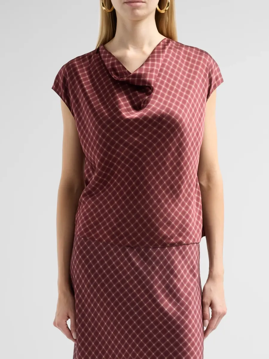 Vince Women's Ombré Plaid Cowlneck Blouse | Thumbnail 5 Vince Women's Ombré Plaid Cowlneck Blouse | Thumbnail 5
