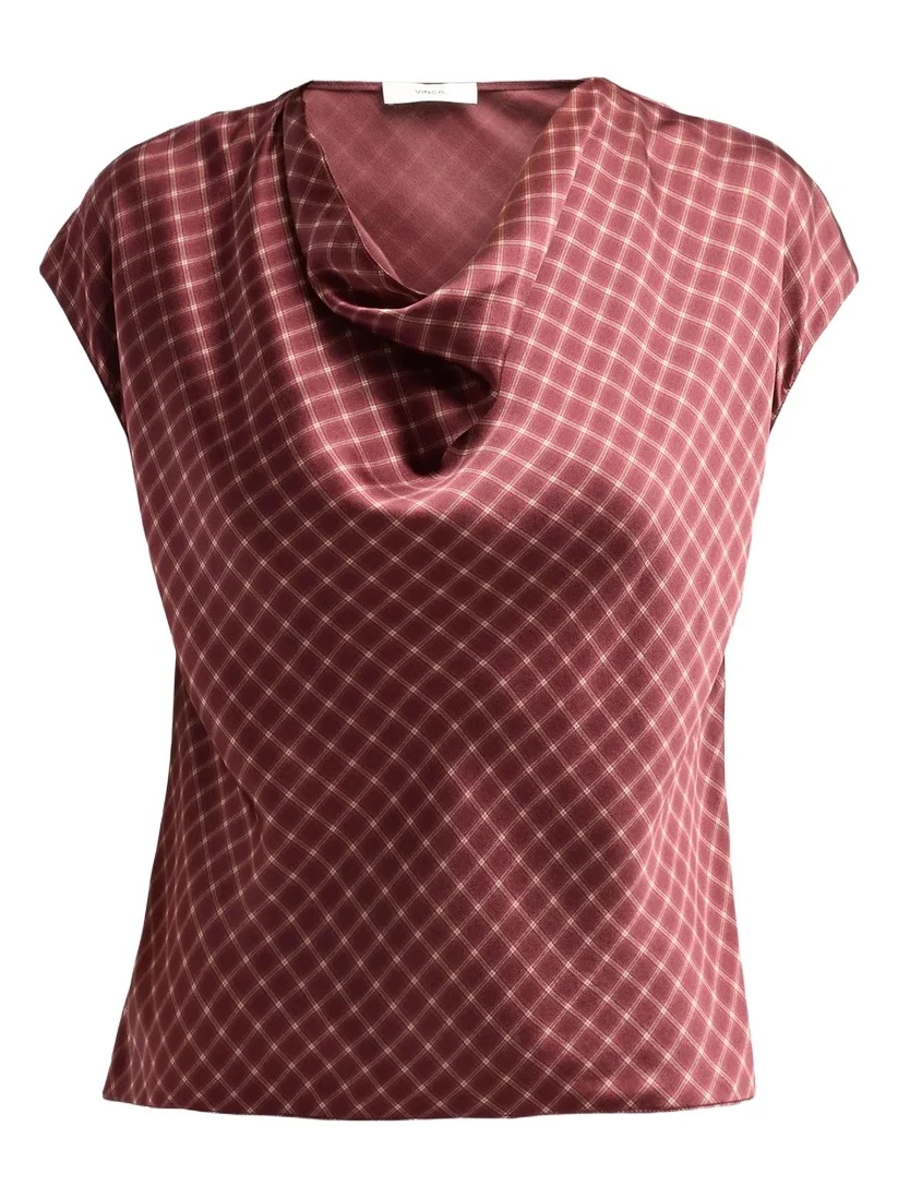 Vince Women's Ombré Plaid Cowlneck Blouse