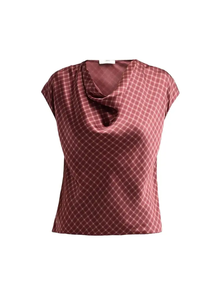 Women's Ombré Plaid Cowlneck Blouse Women's Ombré Plaid Cowlneck Blouse