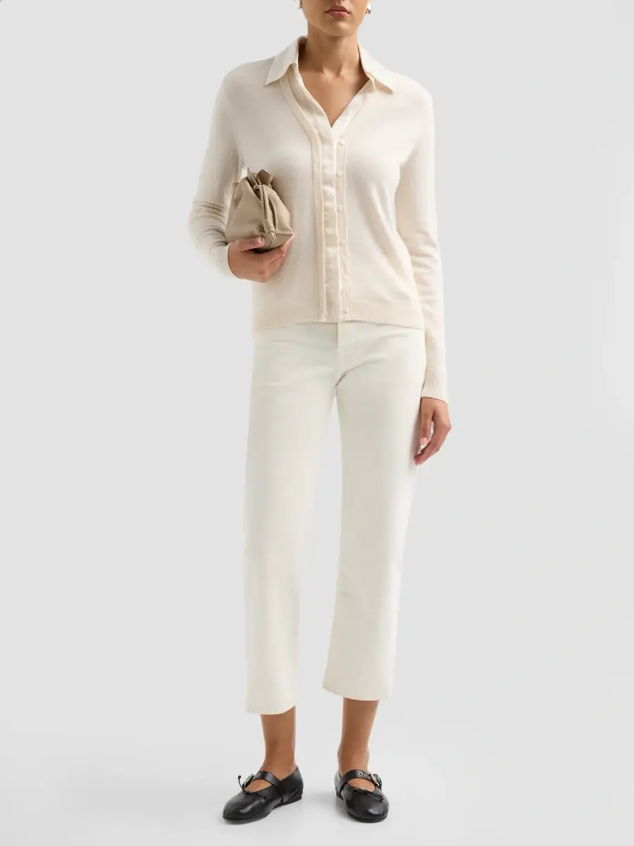 Vince Women's Mixed-Media Cashmere Cardigan | Thumbnail 2 Vince Women's Mixed-Media Cashmere Cardigan | Thumbnail 2