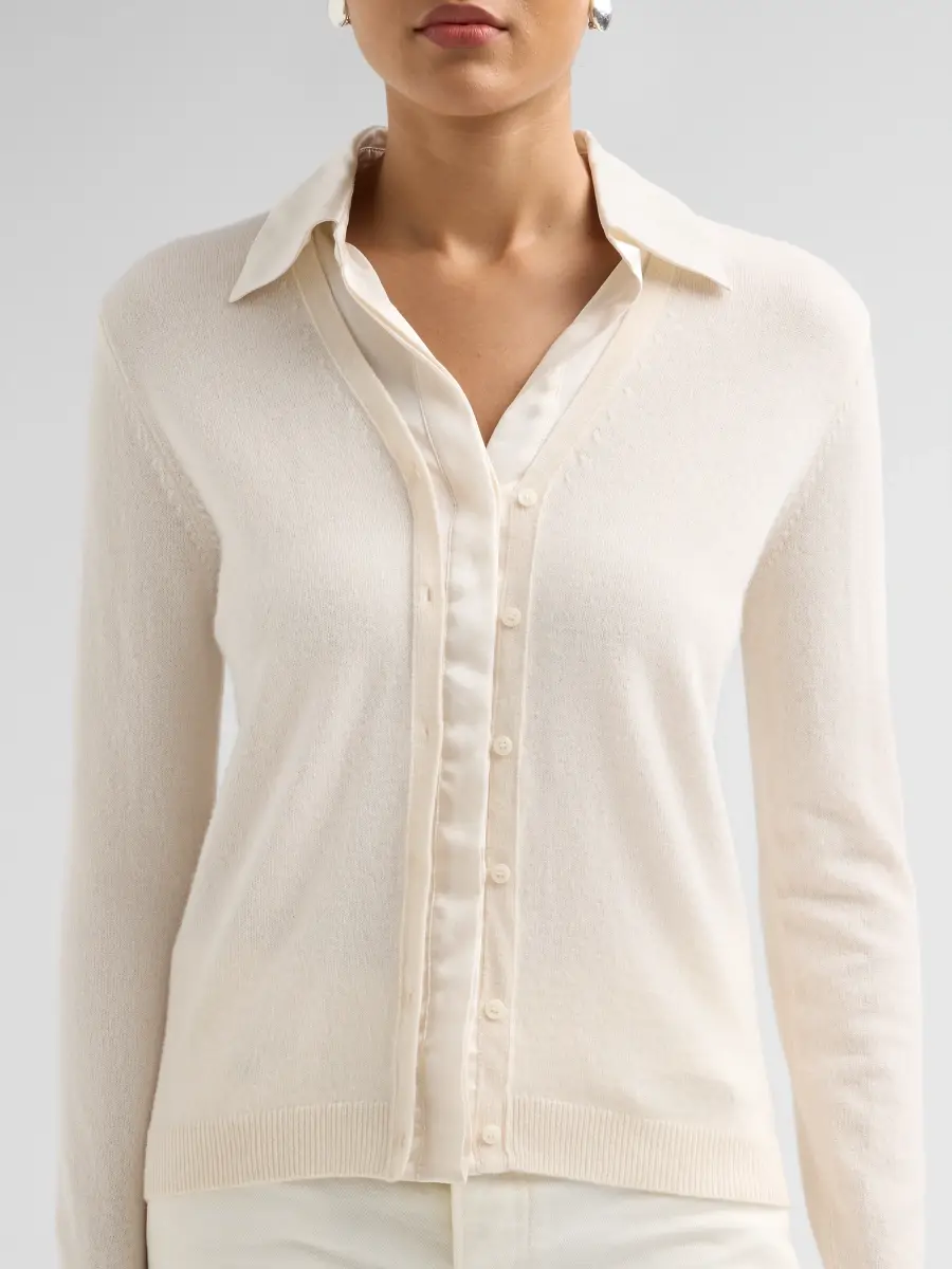 Vince Women's Mixed-Media Cashmere Cardigan | Thumbnail 5 Vince Women's Mixed-Media Cashmere Cardigan | Thumbnail 5