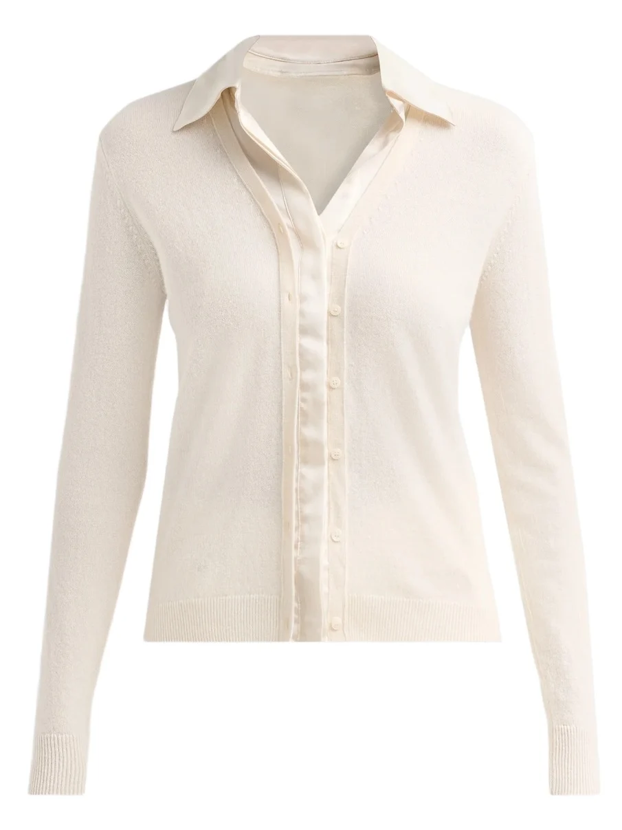 Vince Women's Mixed-Media Cashmere Cardigan