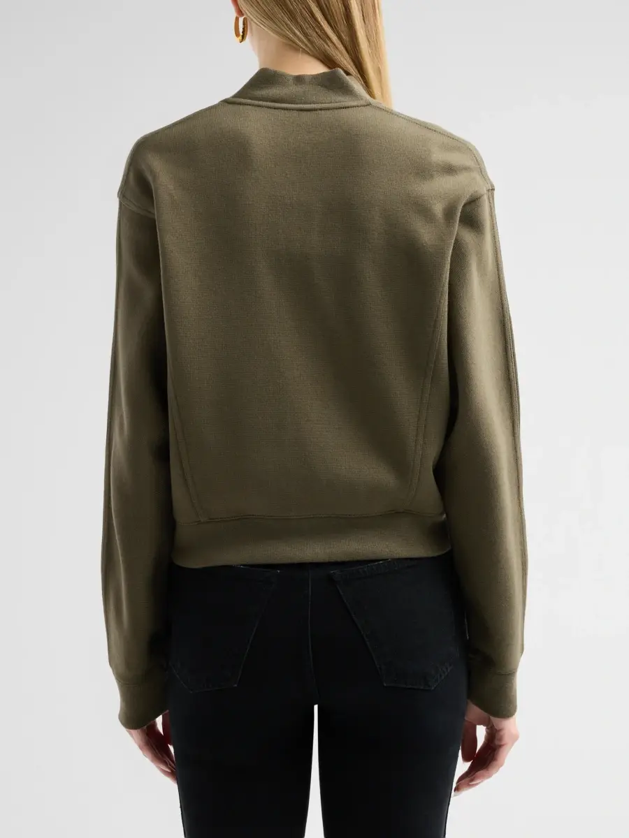 Vince Women's Ponte Knit Drop-Shoulder Bomber Jacket | Thumbnail 3 Vince Women's Ponte Knit Drop-Shoulder Bomber Jacket | Thumbnail 3