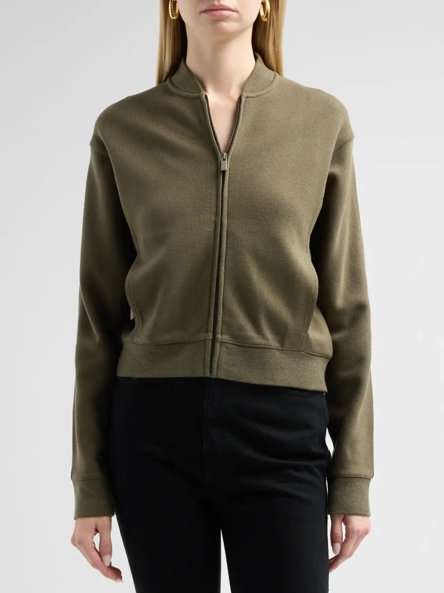 Vince Women's Ponte Knit Drop-Shoulder Bomber Jacket | Thumbnail 5 Vince Women's Ponte Knit Drop-Shoulder Bomber Jacket | Thumbnail 5