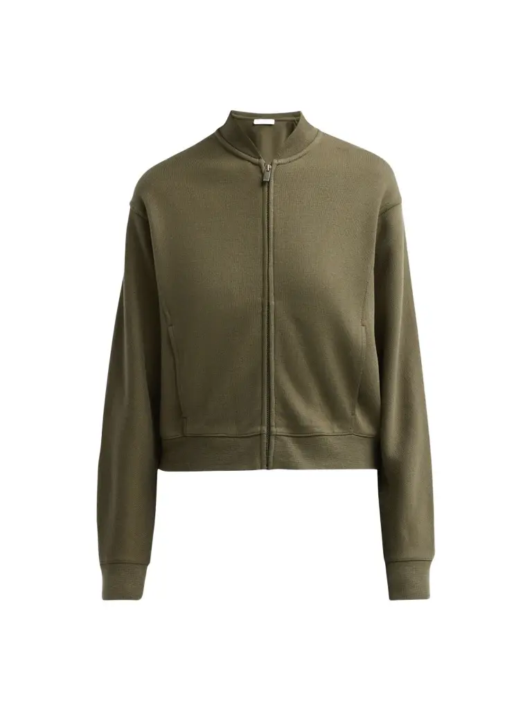Women's Ponte Knit Drop-Shoulder Bomber Jacket Women's Ponte Knit Drop-Shoulder Bomber Jacket