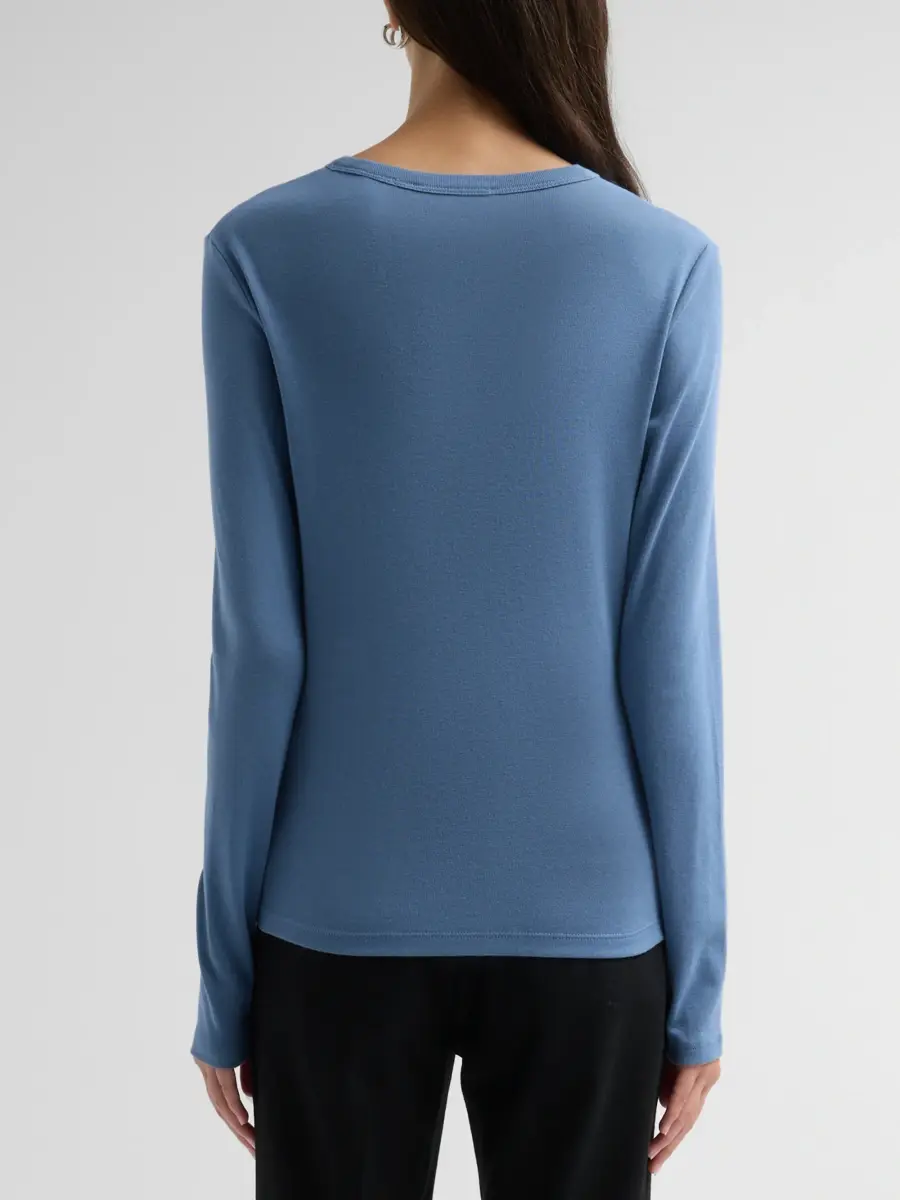 Vince Women's Essential Cotton-Blend Crewneck Long-Sleeve Shirt | Thumbnail 3
