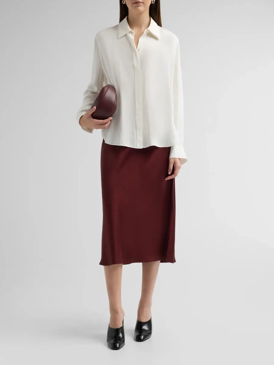 Vince Women's Double Collar Silk-Blend Shirt | Thumbnail 2 Vince Women's Double Collar Silk-Blend Shirt | Thumbnail 2
