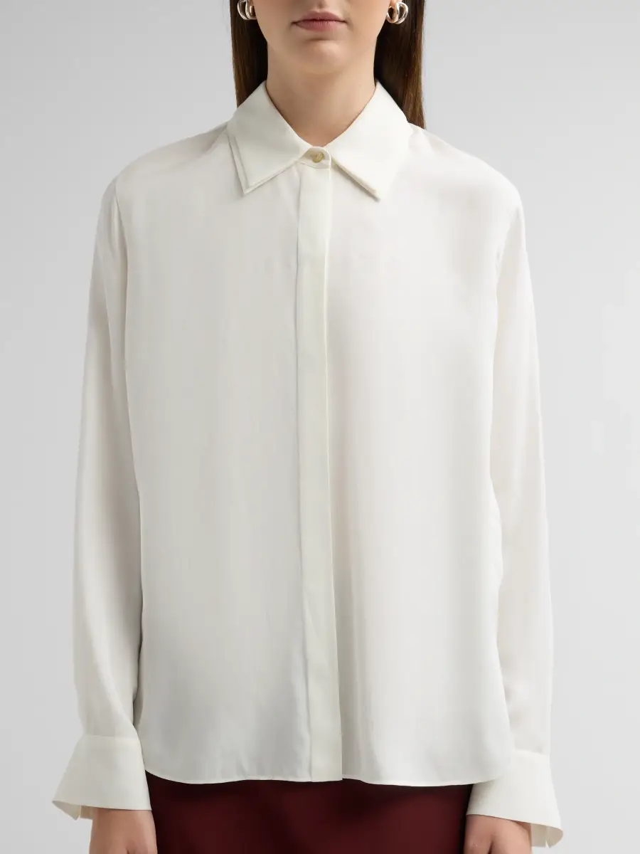 Vince Women's Double Collar Silk-Blend Shirt | Thumbnail 5 Vince Women's Double Collar Silk-Blend Shirt | Thumbnail 5
