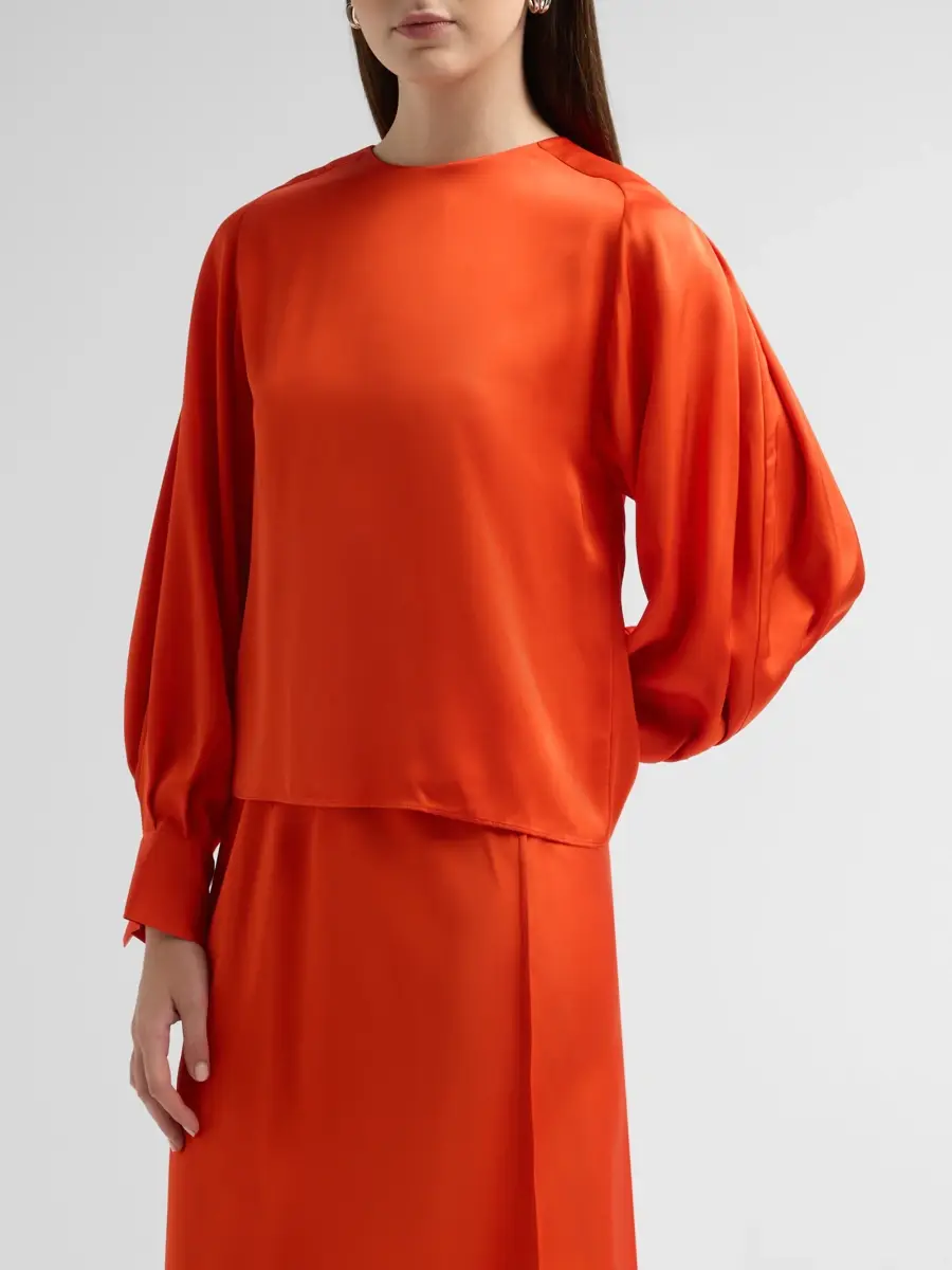 Vince Women's Satin Tieneck Raglan-Sleeve Top | Thumbnail 4