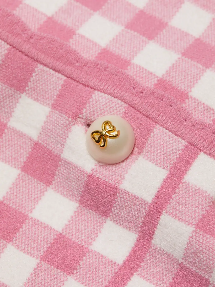 LoveShackFancy Women's Bridgette Gingham Crop Cardigan | Thumbnail 7