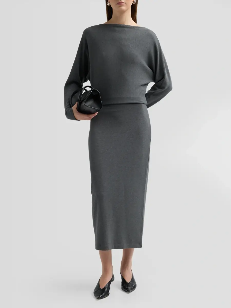 Vince Women's Knit Blouson Midi Dress | Thumbnail 2 Vince Women's Knit Blouson Midi Dress | Thumbnail 2
