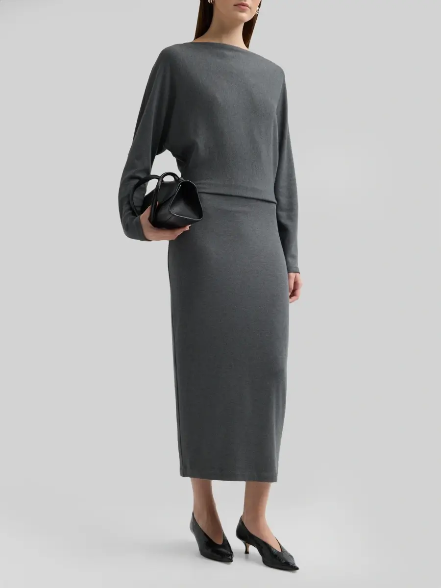 Vince Women's Knit Blouson Midi Dress | Thumbnail 4 Vince Women's Knit Blouson Midi Dress | Thumbnail 4