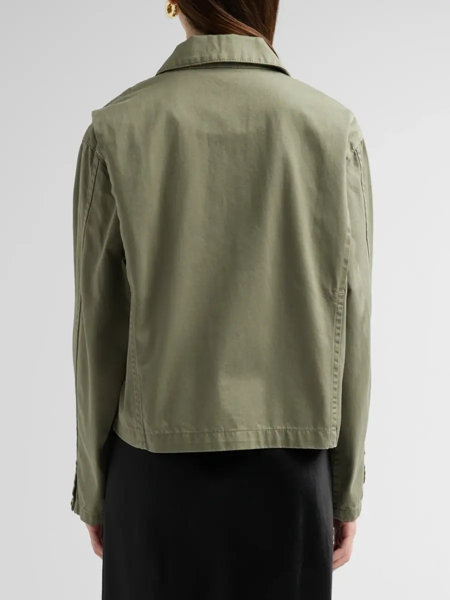 Vince Women's Washed Cotton Twill Zip-Front Jacket | Thumbnail 3 Vince Women's Washed Cotton Twill Zip-Front Jacket | Thumbnail 3