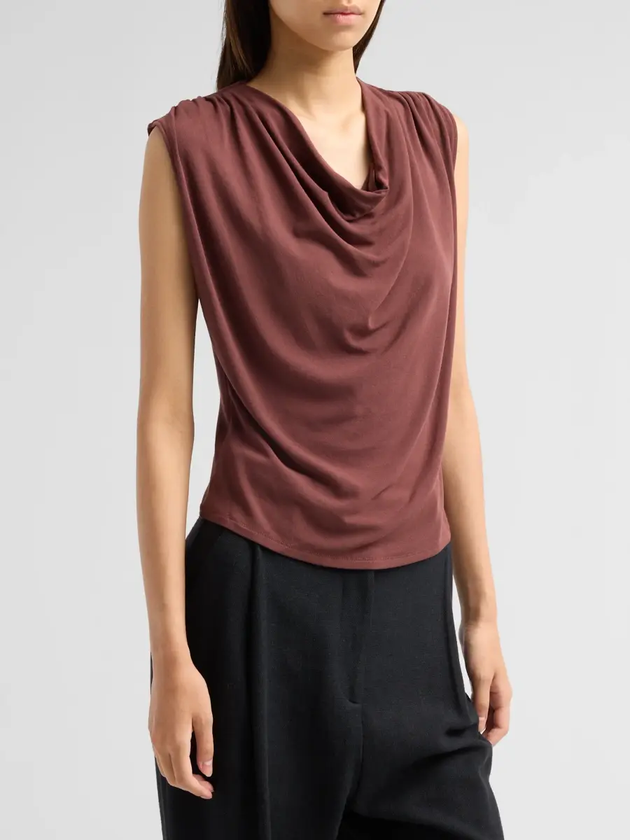 Vince Women's Draped Cowlneck Sleeveless Top | Thumbnail 4 Vince Women's Draped Cowlneck Sleeveless Top | Thumbnail 4