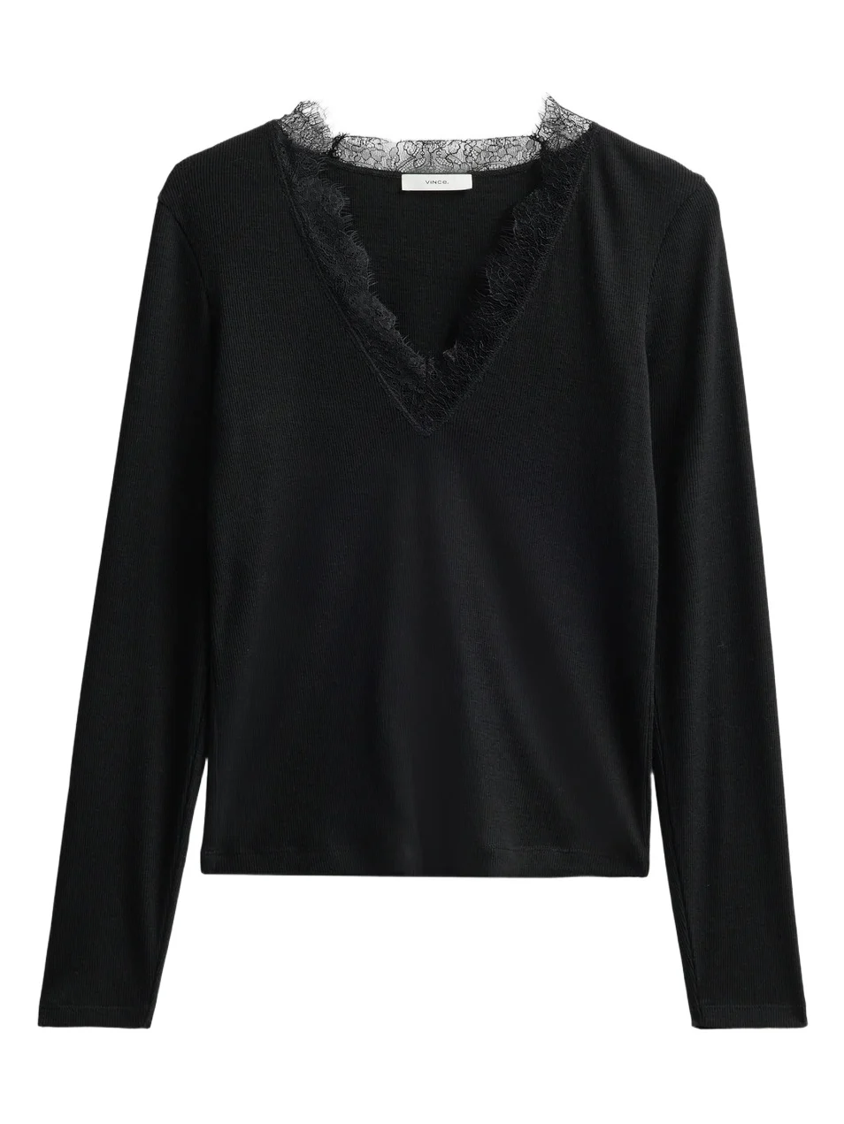 Vince Women's Lace-Trimmed Long-Sleeve Top
