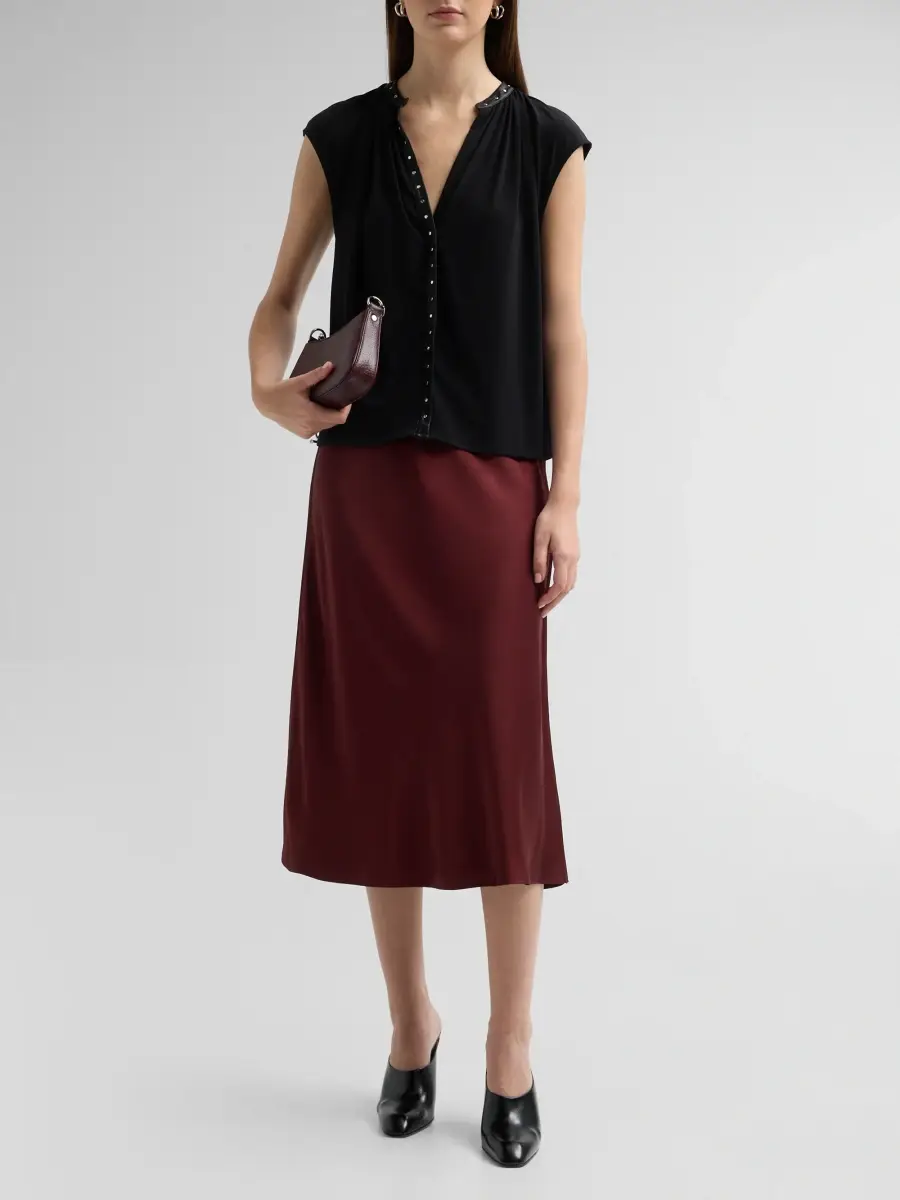 Vince Women's Cap-Sleeve Studded Jersey Top | Thumbnail 2 Vince Women's Cap-Sleeve Studded Jersey Top | Thumbnail 2