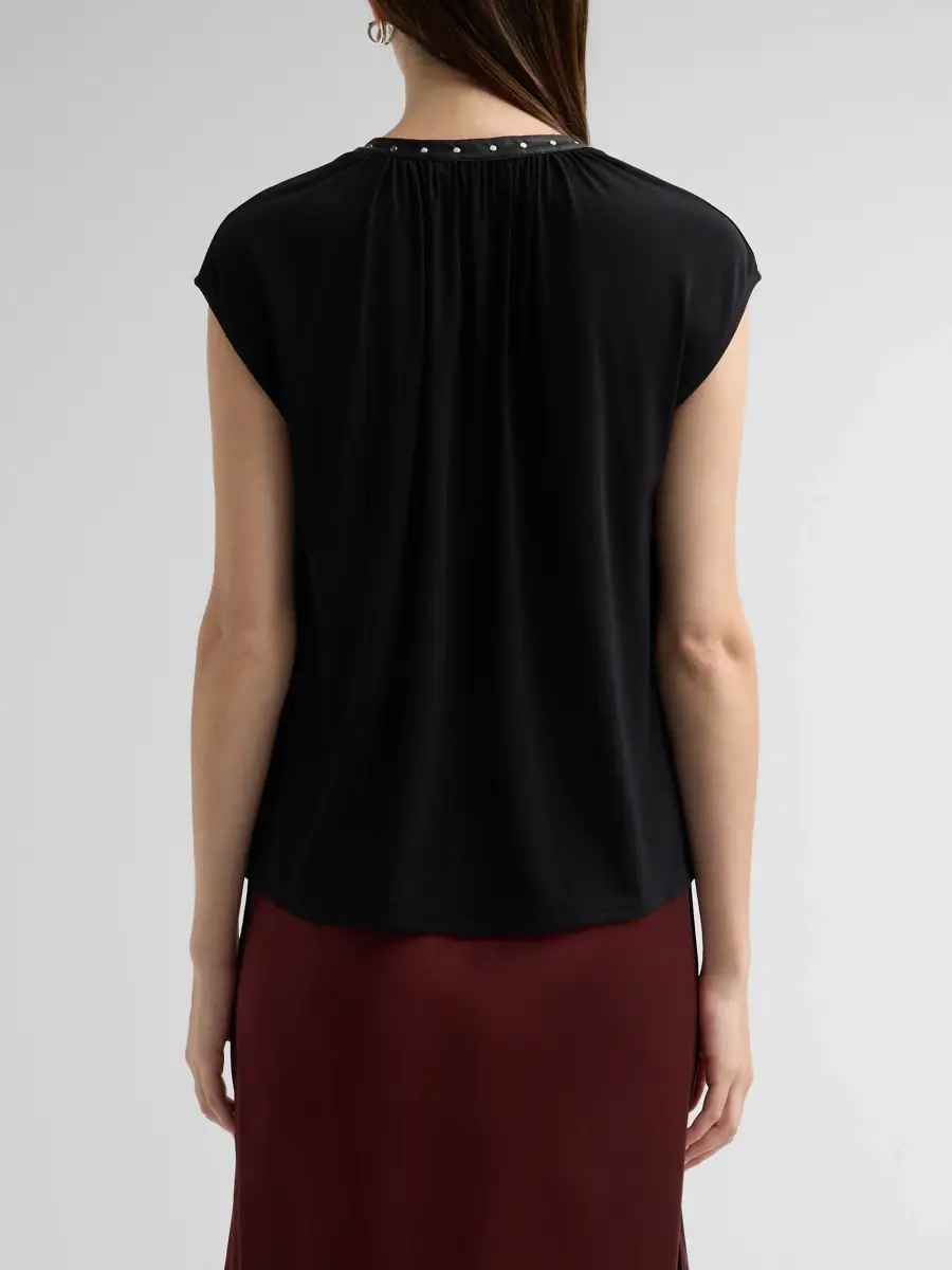 Vince Women's Cap-Sleeve Studded Jersey Top | Thumbnail 3 Vince Women's Cap-Sleeve Studded Jersey Top | Thumbnail 3
