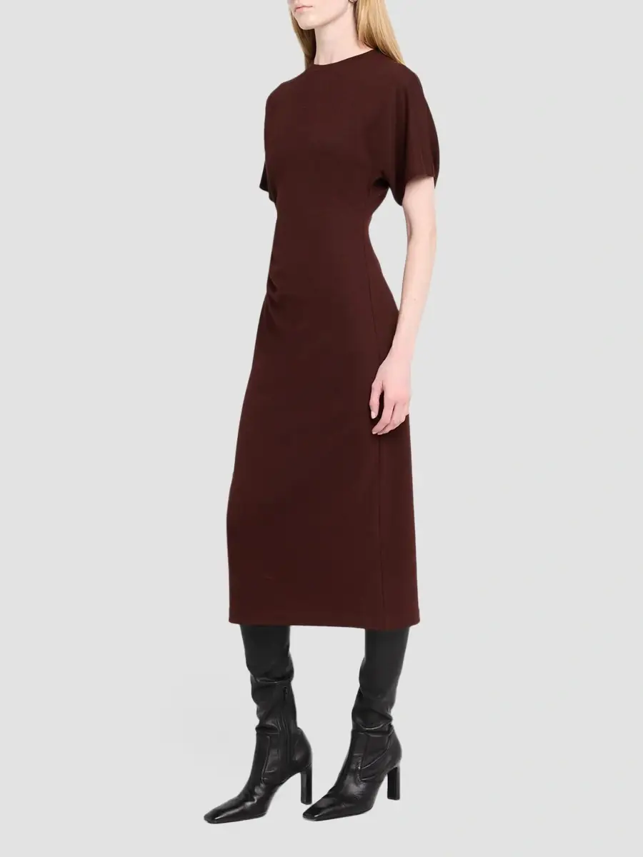 Vince Women's Side Ruched Jersey Midi-Dress | Thumbnail 4 Vince Women's Side Ruched Jersey Midi-Dress | Thumbnail 4