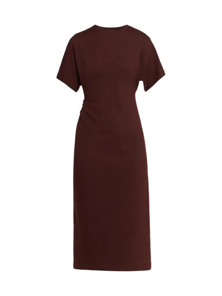 Women's Side Ruched Jersey Midi-Dress Women's Side Ruched Jersey Midi-Dress
