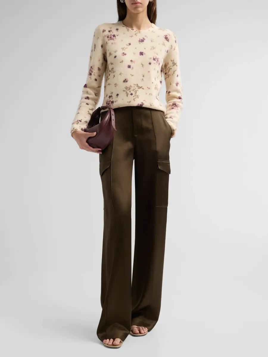 Vince Women's Floral Wool-Blend Crewneck Sweater | Thumbnail 2