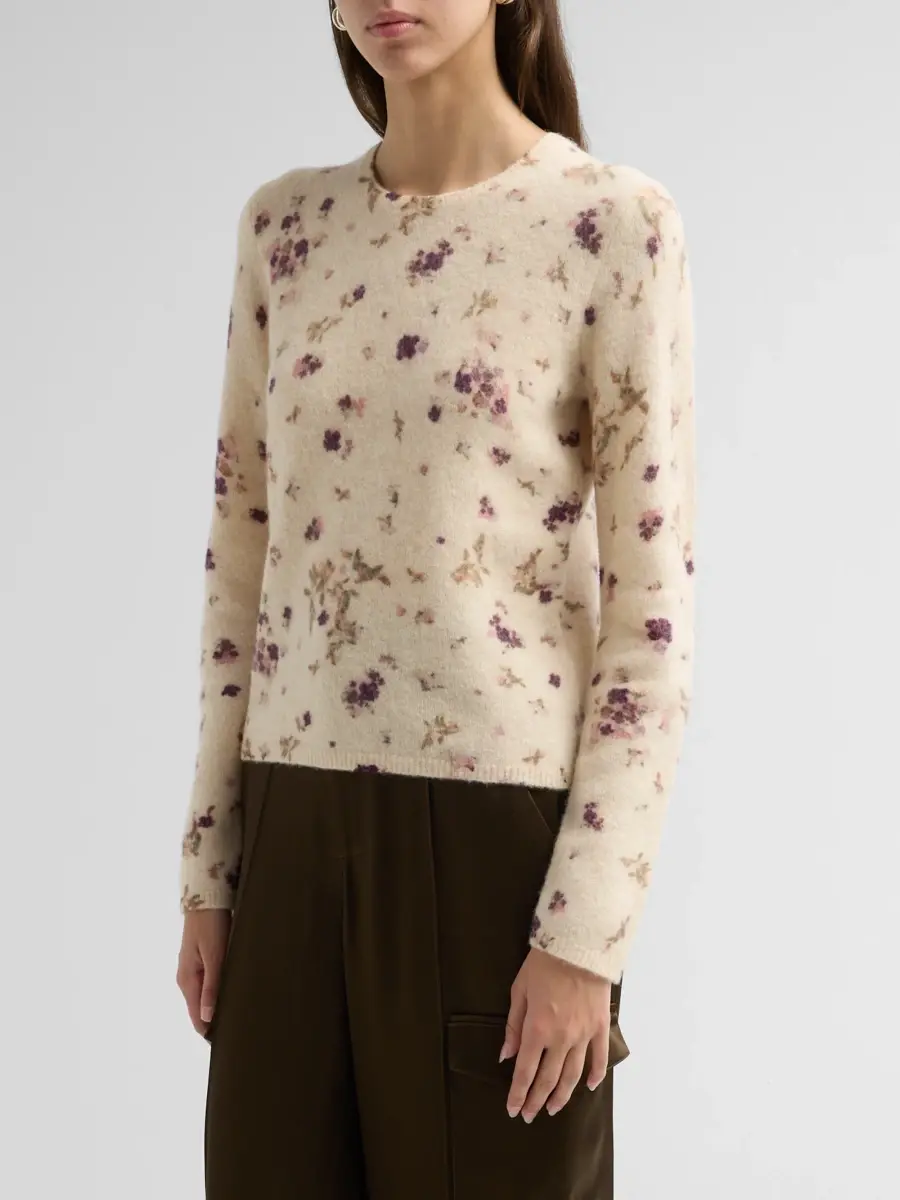 Vince Women's Floral Wool-Blend Crewneck Sweater | Thumbnail 4