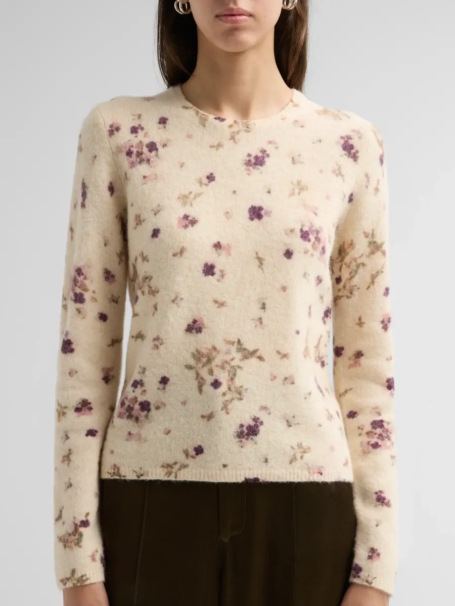 Vince Women's Floral Wool-Blend Crewneck Sweater | Thumbnail 5