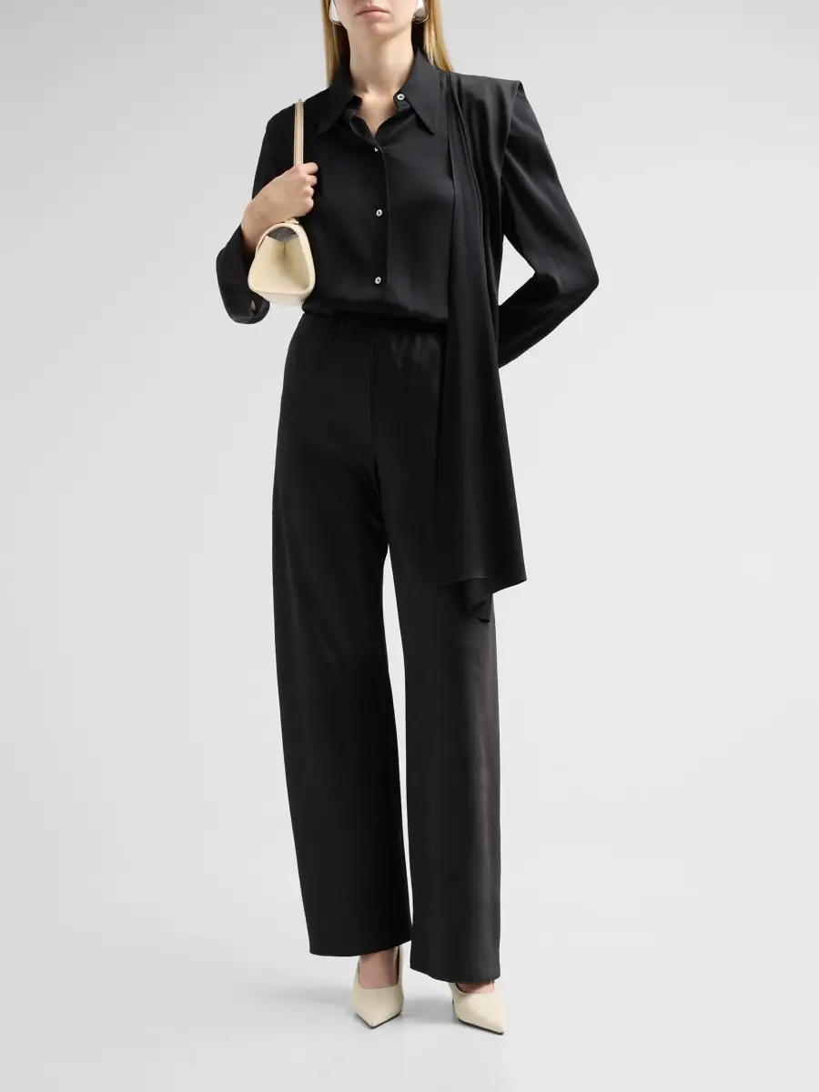 Vince Women's Draped Scarf Tie Shirt | Thumbnail 2