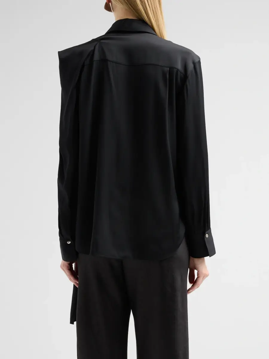 Vince Women's Draped Scarf Tie Shirt | Thumbnail 3