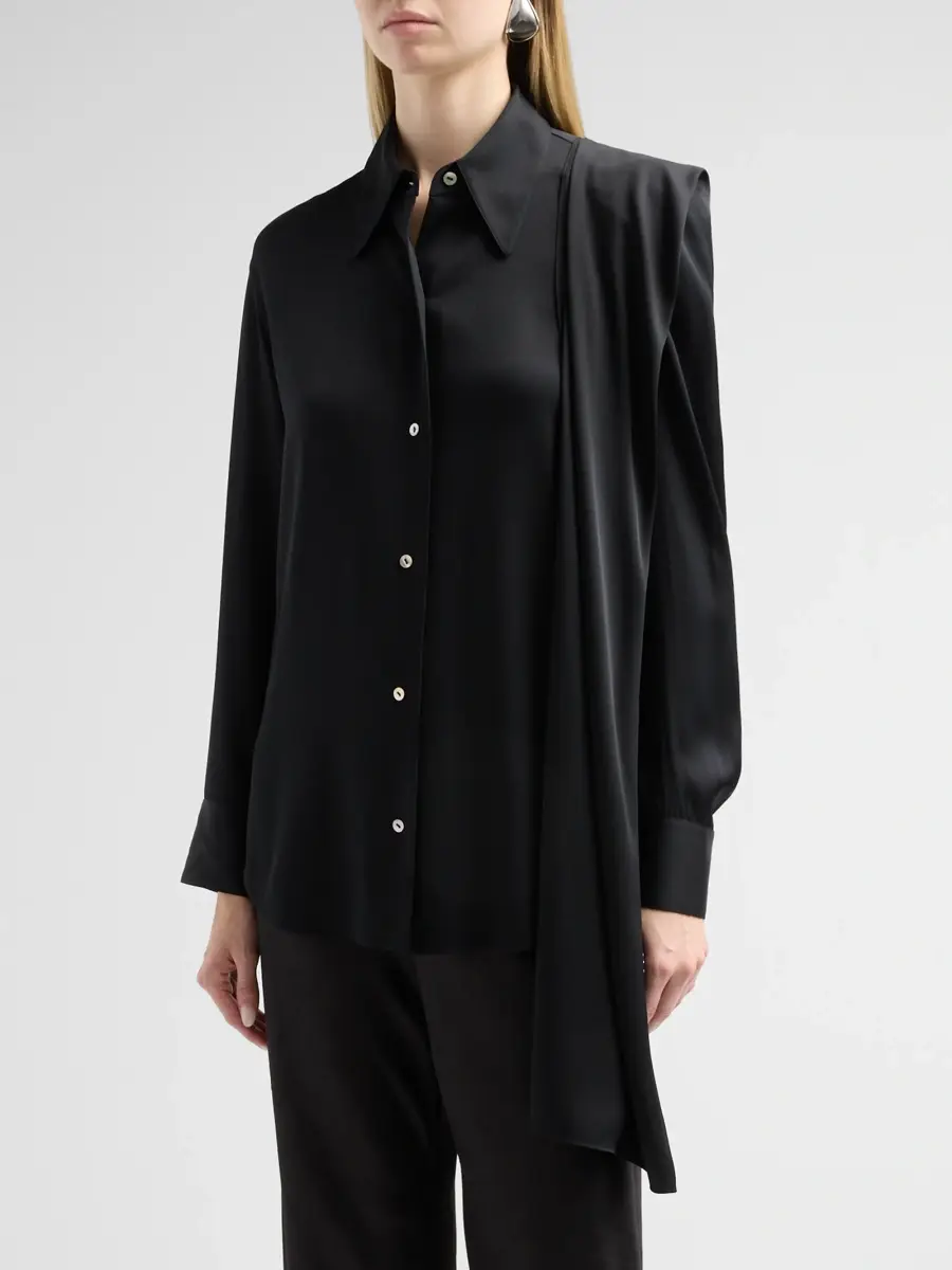 Vince Women's Draped Scarf Tie Shirt | Thumbnail 4