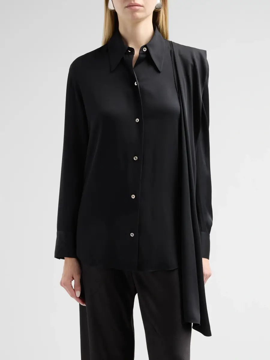 Vince Women's Draped Scarf Tie Shirt | Thumbnail 5