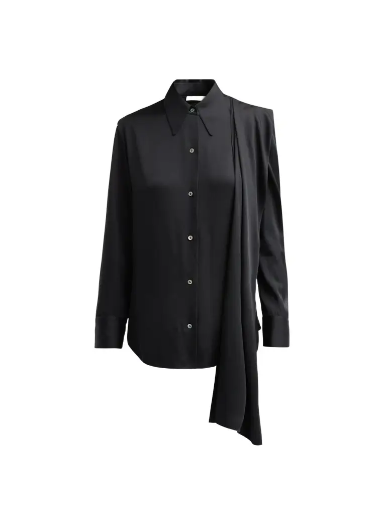 Women's Draped Scarf Tie Shirt Women's Draped Scarf Tie Shirt