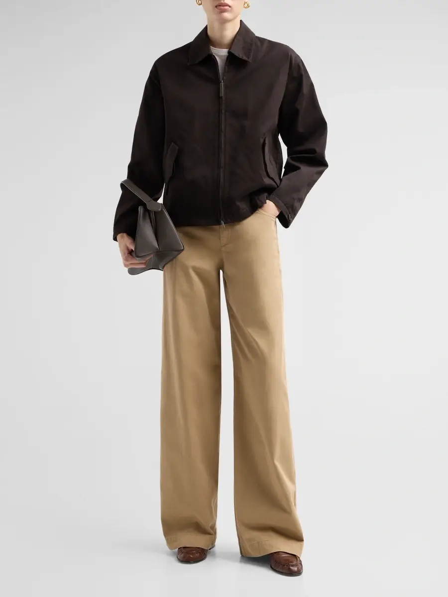 Vince Women's Washed Cotton Twill Zip-Front Jacket | Thumbnail 2 Vince Women's Washed Cotton Twill Zip-Front Jacket | Thumbnail 2