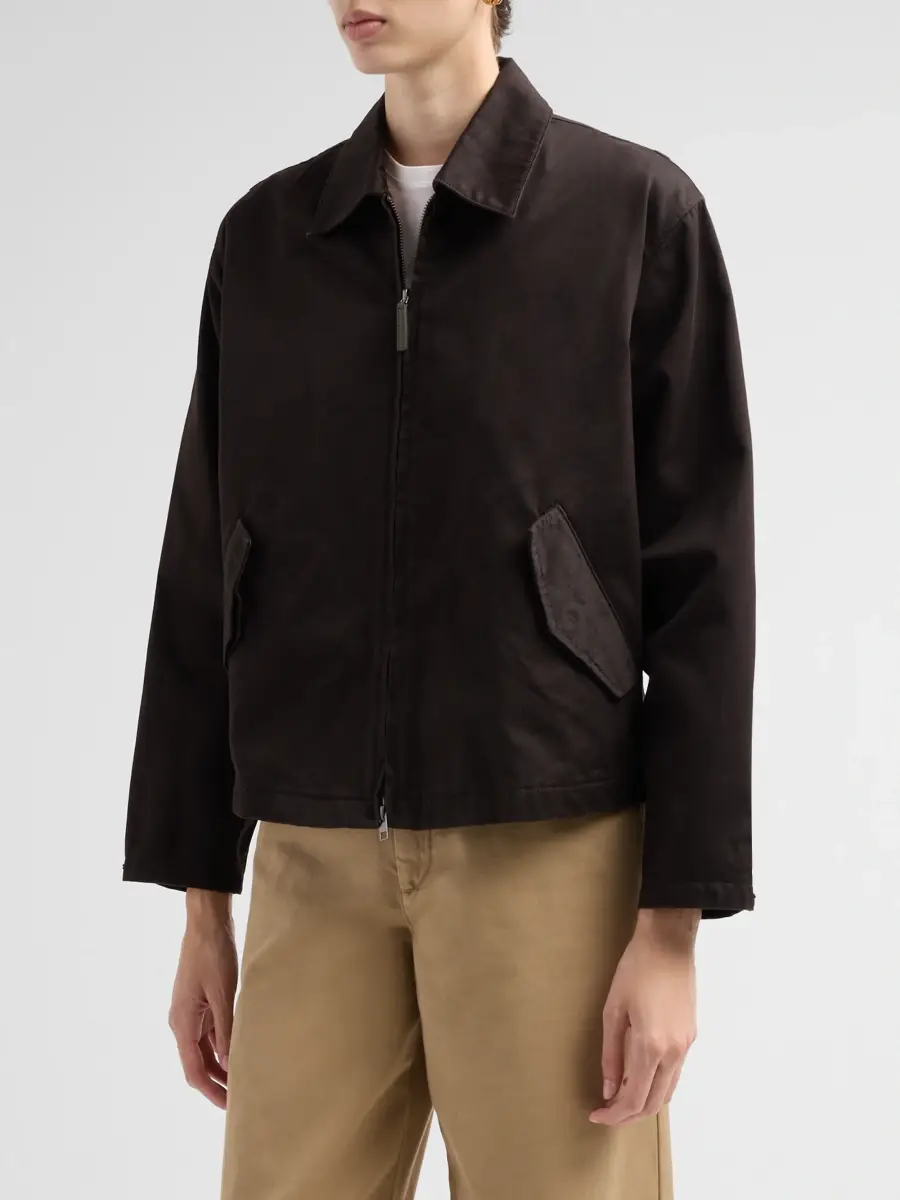 Vince Women's Washed Cotton Twill Zip-Front Jacket | Thumbnail 4 Vince Women's Washed Cotton Twill Zip-Front Jacket | Thumbnail 4