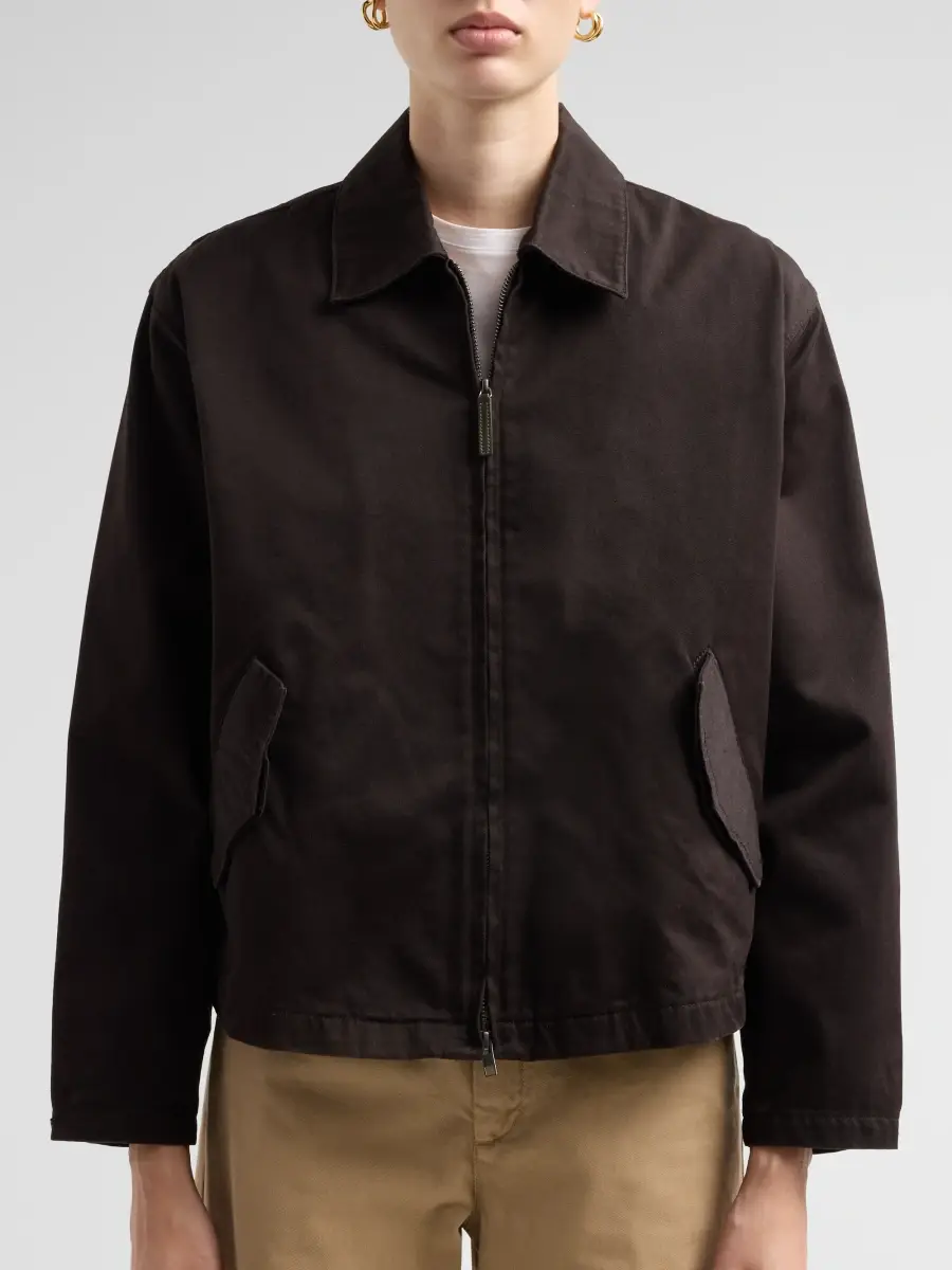 Vince Women's Washed Cotton Twill Zip-Front Jacket | Thumbnail 5 Vince Women's Washed Cotton Twill Zip-Front Jacket | Thumbnail 5