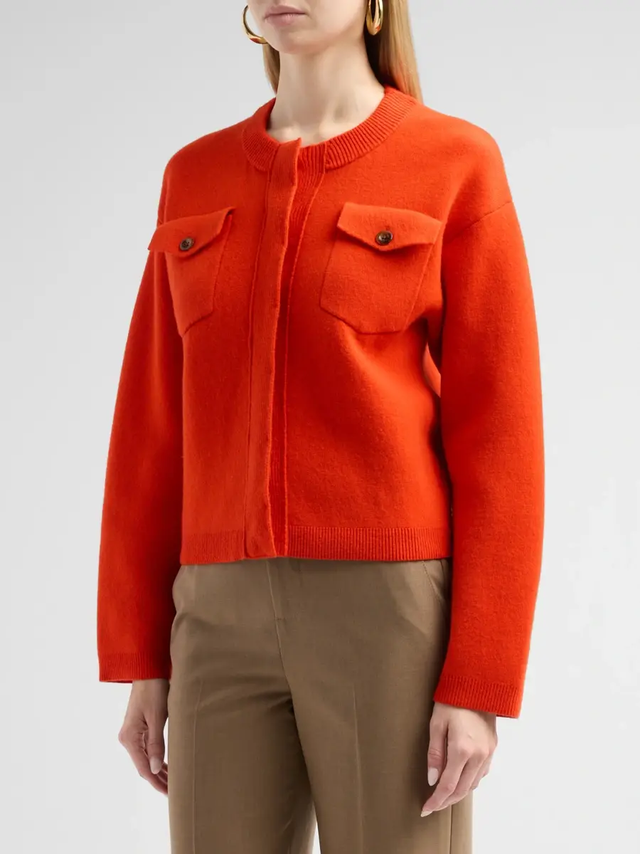 Vince Women's Wool-Blend Patch-Pocket Sweater Jacket | Thumbnail 4 Vince Women's Wool-Blend Patch-Pocket Sweater Jacket | Thumbnail 4