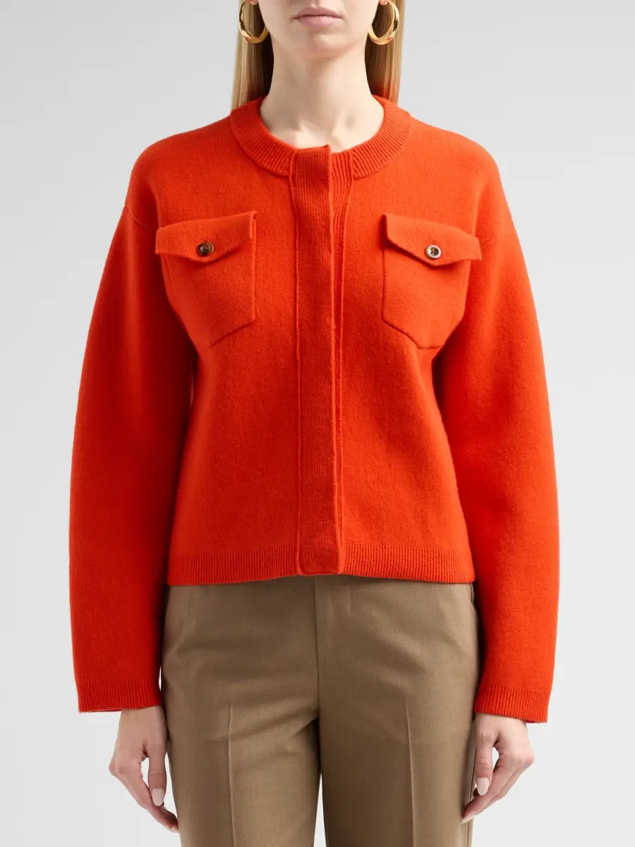 Vince Women's Wool-Blend Patch-Pocket Sweater Jacket | Thumbnail 5 Vince Women's Wool-Blend Patch-Pocket Sweater Jacket | Thumbnail 5