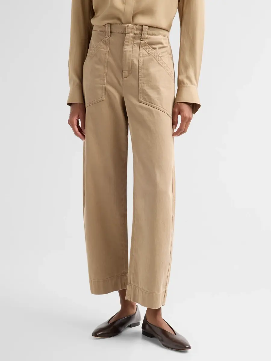 Vince Women's Washed Cotton Utility Crop Pants | Thumbnail 4 Vince Women's Washed Cotton Utility Crop Pants | Thumbnail 4