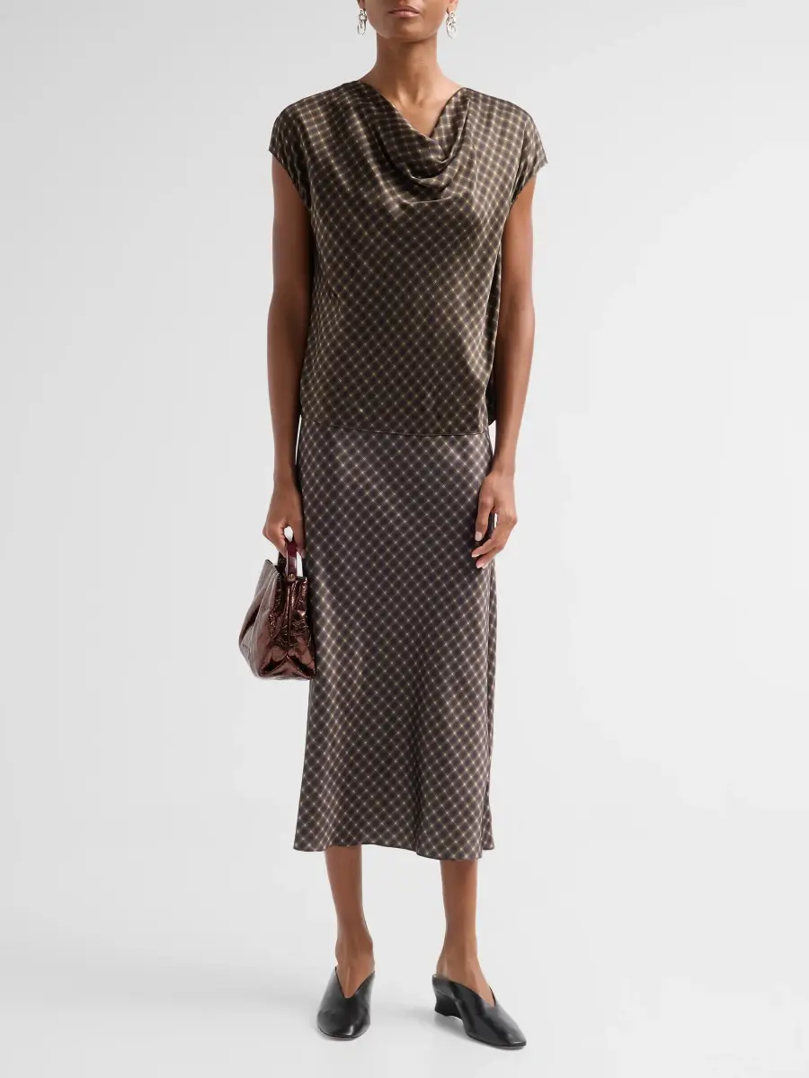 Vince Women's Ombrê Plaid Slip Skirt | Thumbnail 2 Vince Women's Ombrê Plaid Slip Skirt | Thumbnail 2