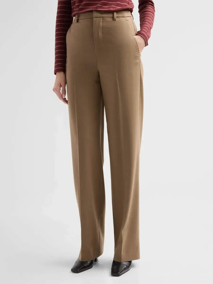 Vince Women's Elsa Wool-Blend High-Rise Straight-Leg Trousers | Thumbnail 4 Vince Women's Elsa Wool-Blend High-Rise Straight-Leg Trousers | Thumbnail 4