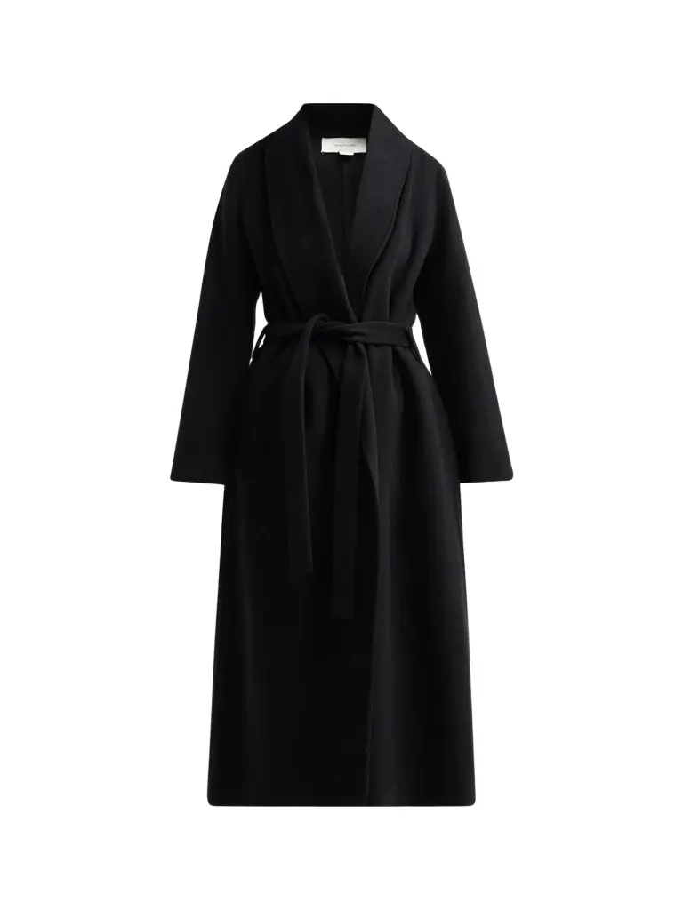 Women's Wool-Cashmere Tie-Waist Longline Coat