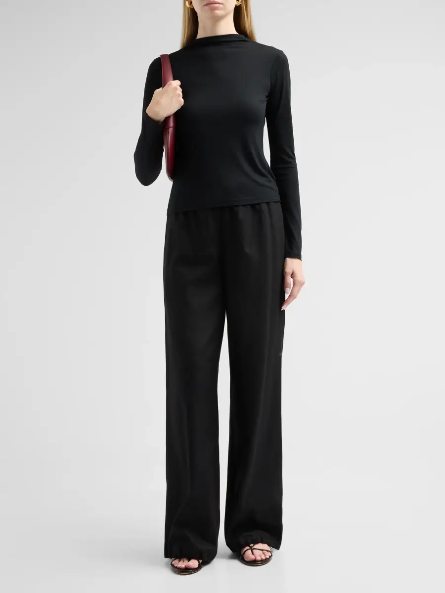 Vince Women's Tie-Detail Fitted Jersey Top | Thumbnail 2