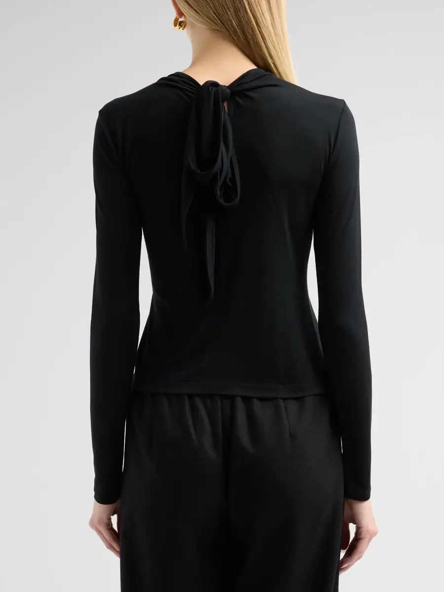 Vince Women's Tie-Detail Fitted Jersey Top | Thumbnail 3