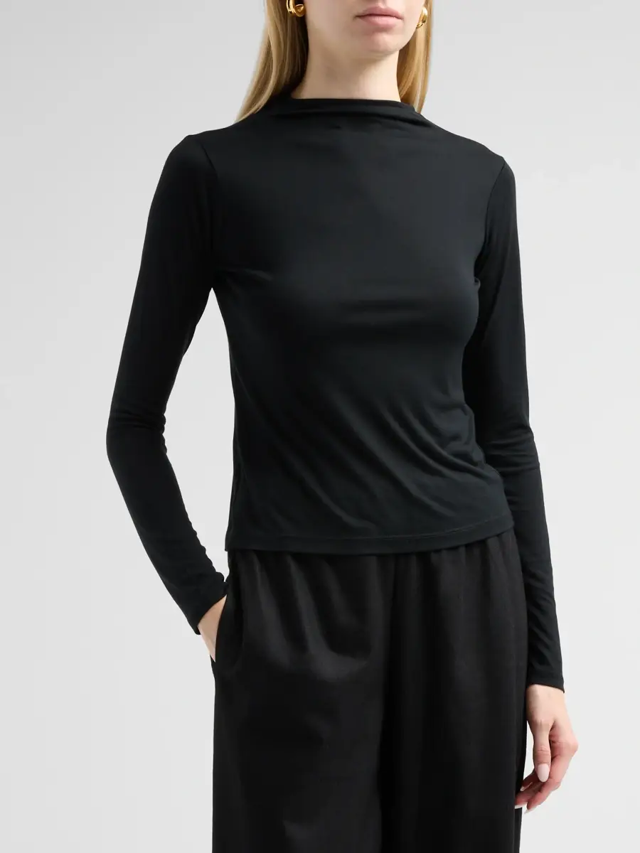 Vince Women's Tie-Detail Fitted Jersey Top | Thumbnail 4