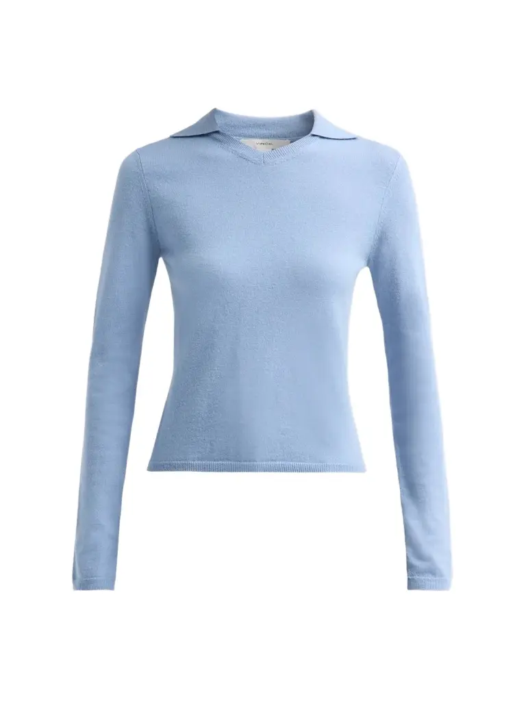 Women's Rib-Knit Merino Wool-Cashmere Blend Polo Sweater