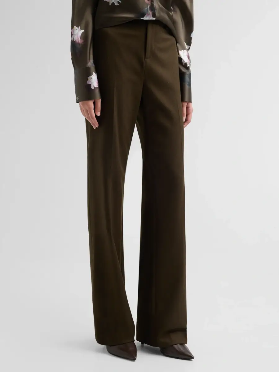 Vince Women's Simone High-Rise Wool-Blend Flared Trousers | Thumbnail 4 Vince Women's Simone High-Rise Wool-Blend Flared Trousers | Thumbnail 4