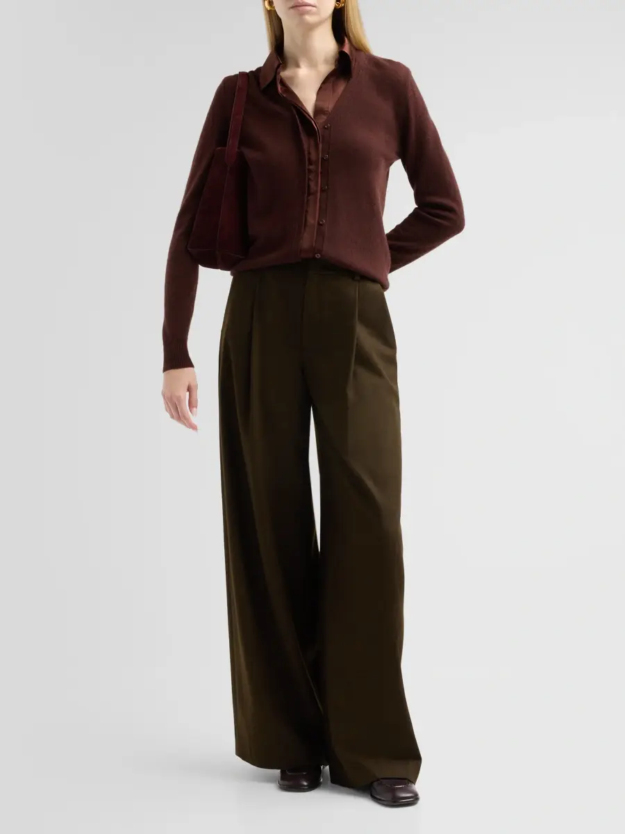 Vince Women's Mixed-Media Cashmere Cardigan | Thumbnail 2