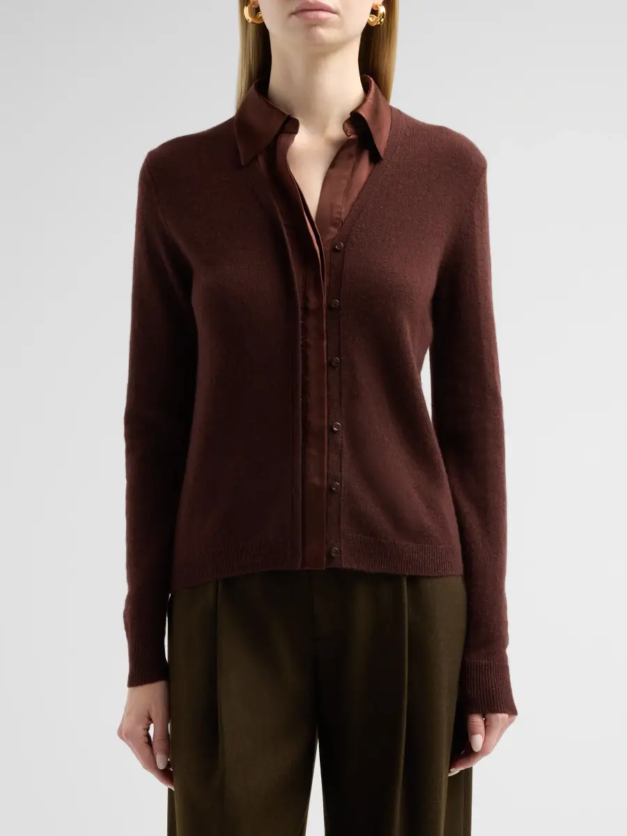 Vince Women's Mixed-Media Cashmere Cardigan | Thumbnail 5